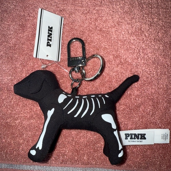 VS PINK HALLOWEEN SKELETON MICRO DOG KEYCHAIN (PRICE IS FIRM) - Picture 2 of 5